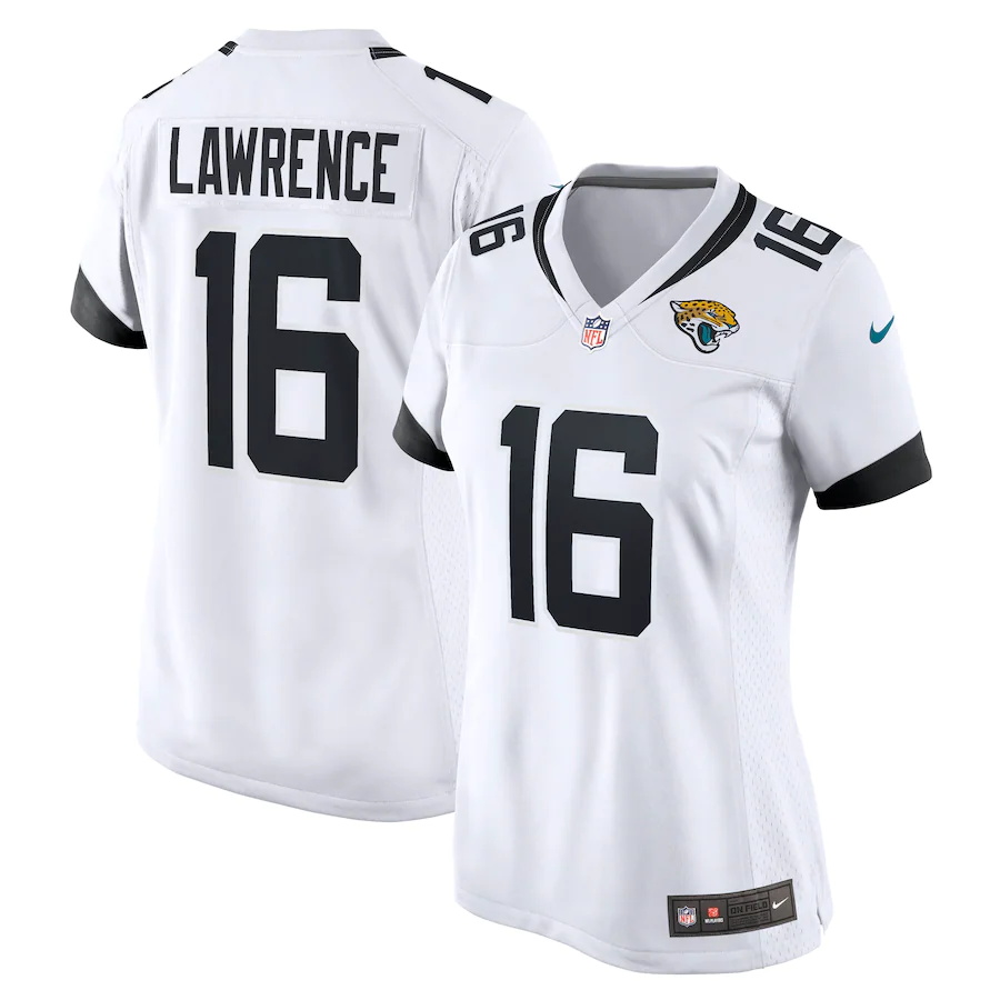 Custom Womens Jacksonville Jaguars #16 Trevor Lawrence Nike White 2021 NFL Draft First Round Pick Game Jersey->dallas cowboys->NFL Jersey